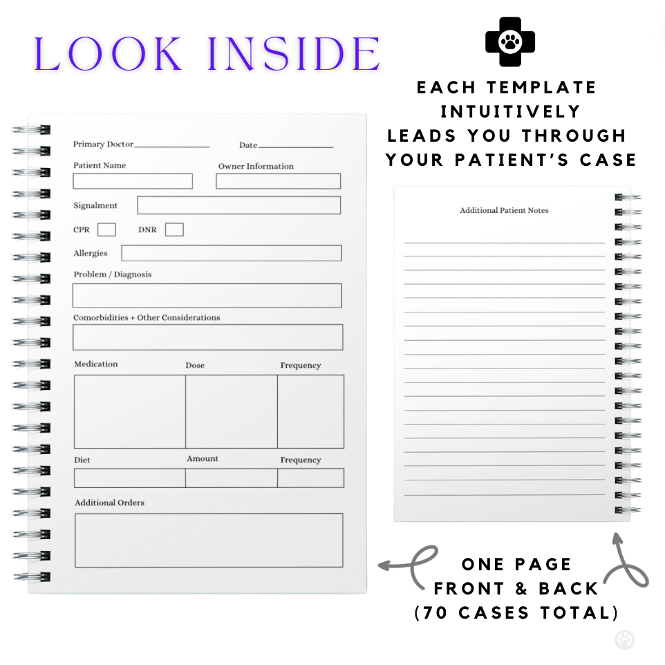 Tie Dye Vet Tech Patient Log Notebook